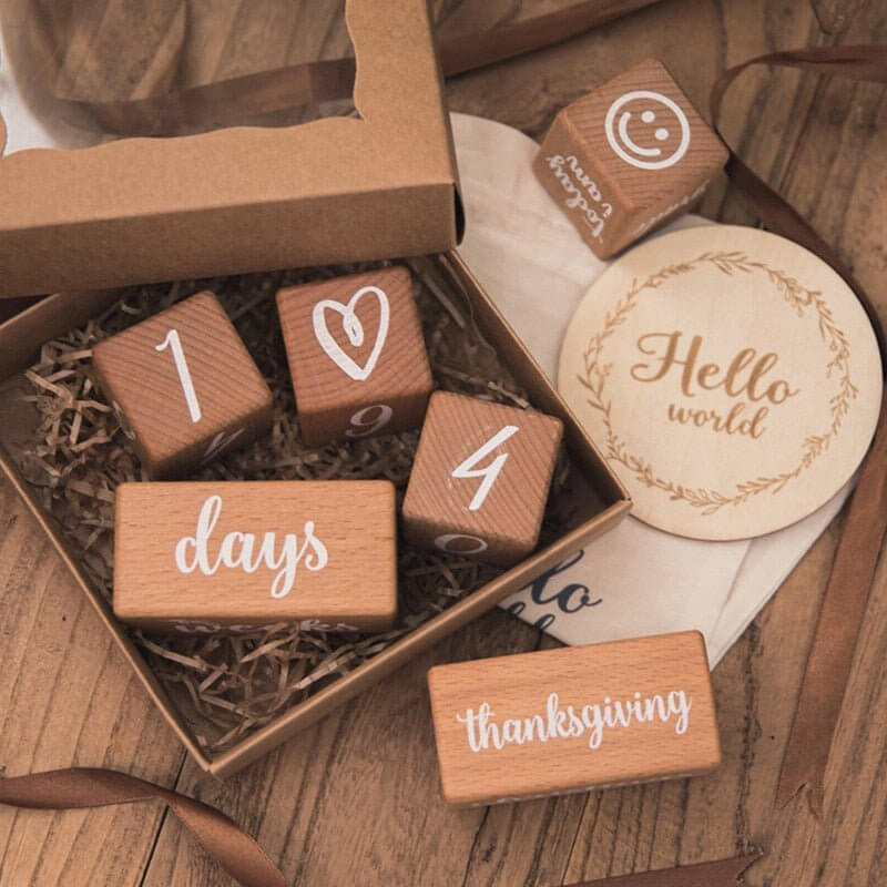 BubBarn Wooden Milestone Blocks