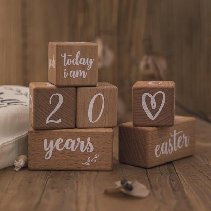 BubBarn Wooden Milestone Blocks
